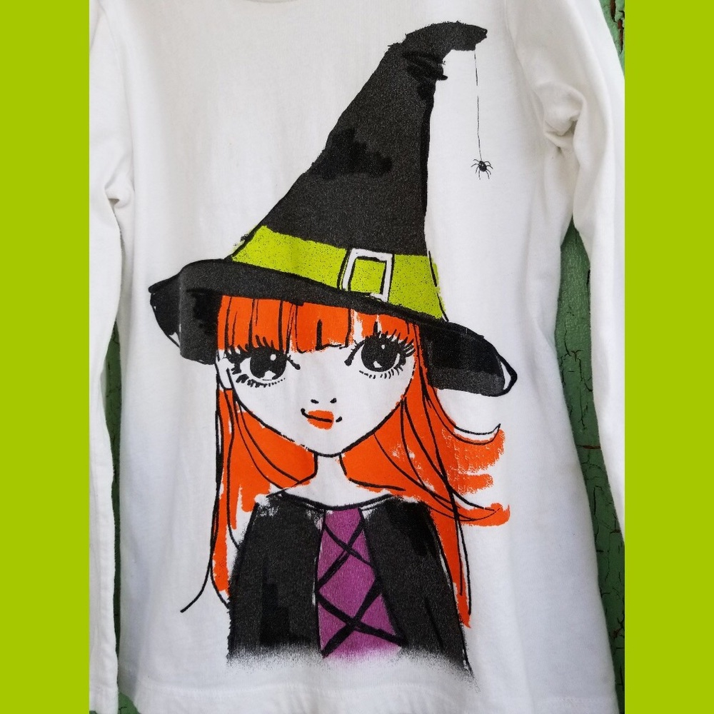 Red haired Witch Girl Children’s Place Girl’s Cotton Halloween Top